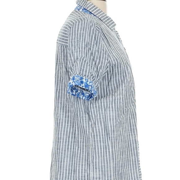 CASA CABANA Blue Striped Button Down Shirt 100%Cotton - Picture 13 of 13